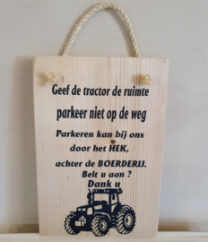 Steigerhout Geef de tractor de ruimte