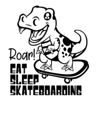Sticker Dino Skate - jongenskamer - Eat - Sleep