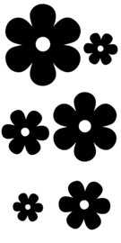 Decoratieve raam - muur stickers bloemmotief 6 stuks