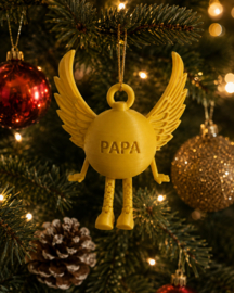 Kerstbal Engel met Vleugels gepersonaliseerd 3d