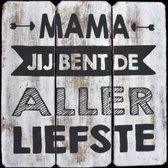 Tegel model houten bordje Mama woordart