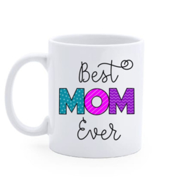 Bedrukte beker Best mom - Mok - Verjaardag - Moederdag - Mama