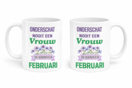 Bedrukte mokken met geboortebloemen en maanden