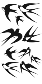 Raam sticker zwaluwen 10 stuks