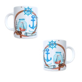 Bedrukte koffie beker - zee - sailer - zeilboot - schip - anker