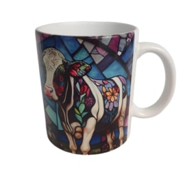 Beker Koe - Cow - Boerderij - Stained glass - Verjaardag geschenk- Mug - Moederdag - Vaderdag - Boer - Boerin