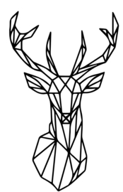 Origami muursticker hert Deer Woonkamer Decoratief Wall art Woonkamer Muur Decoratie Wand sticker 35x60 cm