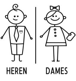 Wc - Toilet -  Quote deursticker Heren - Dames - Horeca -