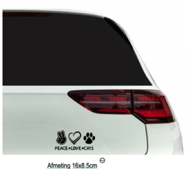 Auto raam sticker Peace Love Cats