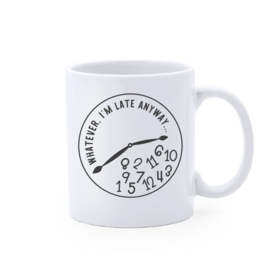 Bedrukte beker I!m late - collega - werkplaats - Koffie mok - Thee Mug