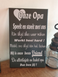 Tekstbord Onze Opa