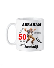 Koffie beker abraham - 50 jaar - verjaardag geschenk