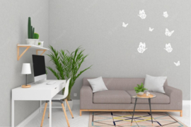 Raam  8 decoratieve vlinders , Muur-Wall art