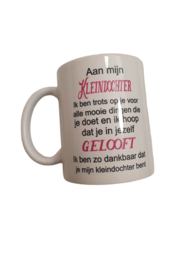 Beker kleindochter - verjaardag geschenk - geboorte