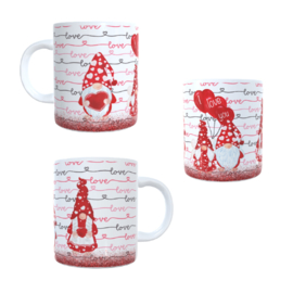Bedrukte koffie beker - thee mok - gnomes - kabouters - tekst I love you