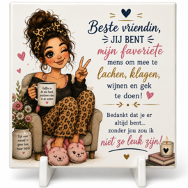 Tegel  , Beste vriendin , favoriete - koffie - wijn