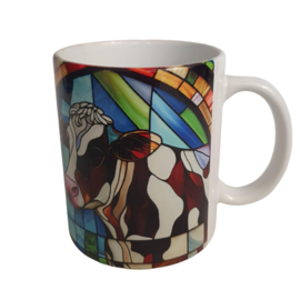 Beker Koe - Cow - Boerderij - Stained glass - Verjaardag geschenk- Mug - Moederdag - Vaderdag - Boer - Boerin