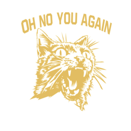 Decoratieve auto - raam -bumper - sticker - tekst oh no you agian - schrikkat - poes