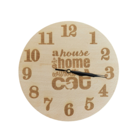 Houten wandklok Katten - Poezen - Cats