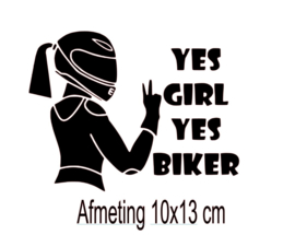 Sticker YES GIRL YES BIKER