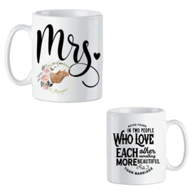 Set van 2 Koffie bekers huwelijk Mr & Mrs