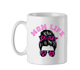 Bedrukte beker / mok tekst mom life - moederdag - verjaardag geschenk