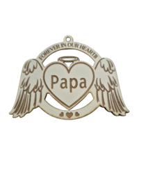 Houten  kerst ornament  papa