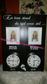 Geboorte bord    voor 2 kinderen