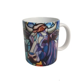 Beker Koe - Cow - Boerderij - Stained glass - Verjaardag geschenk- Mug - Moederdag - Vaderdag - Boer - Boerin