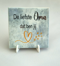 Lief  oma  cadeau – bedrukte tegel voor Moederdag of verjaardag