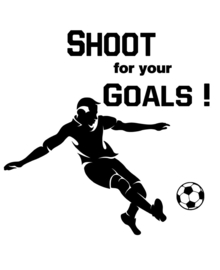 Muursticker Voetbal - Goals - Voetballer - Slaapkamer - Jongenskamer  70x70 -  Looster-art&design