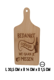 Houten snijplank collega afscheid