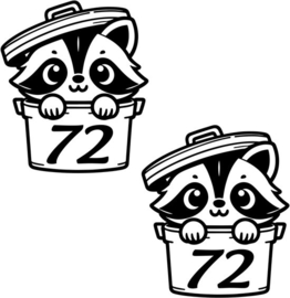 Kliko stickers met huisnummer | Set van 2 container stickers