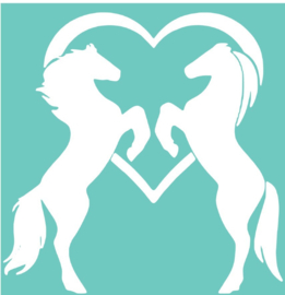 Muur / Raam sticker 2 paarden in een hart - Woonkamer - Slaapkamer - Auto - Aanhanger