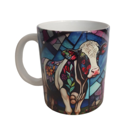 Beker Koe - Cow - Boerderij - Stained glass - Verjaardag geschenk- Mug - Moederdag - Vaderdag - Boer - Boerin