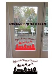 Statische / herbruikbare  raamsticker kerst