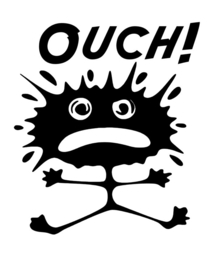 Auto raam sticker Verfspat poppetje ouch