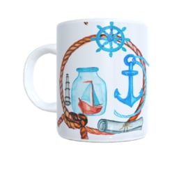 Bedrukte koffie beker - zee - sailer - zeilboot - schip - anker