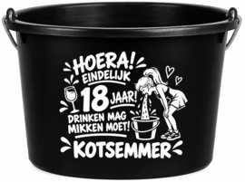 Hoera! Eindelijk 18 jaar – De officiële kotsemmer voor meisje en jongen