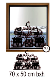 Raamsticker wonderland kerstland