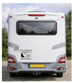Humoristische campersticker – Stijlvol, speels en uniek.