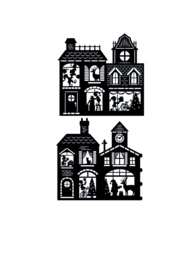 Kerst tafereel  raamsticker