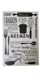 Tekstbord Keukenregels - Wall art - Decoratie muur - afmeting 40x60 cm bxh