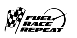 Raam - muur sticker Fuel - Race - Repeat - Auto - Afmeting 70x30 cm