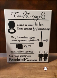 Tekstbord Toiletregels - Spreukenbord