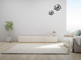 Decoratieve vogels in cirkel 2 stuks - Birds - Raam - Muur sticker
