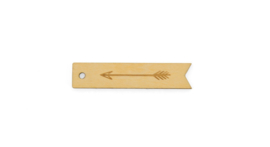 Cadeaulabel hout pijl