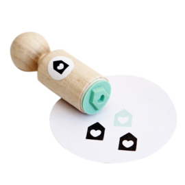 Mini huisstempel met hartje