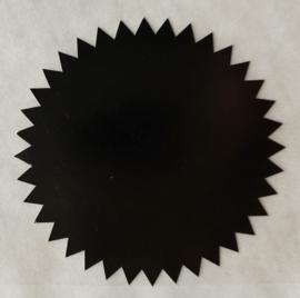 Cirkel met kartelrand zwart