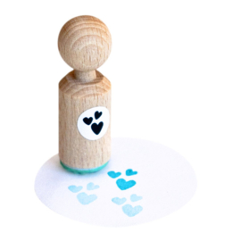 Mini stempel met 3 hartjes